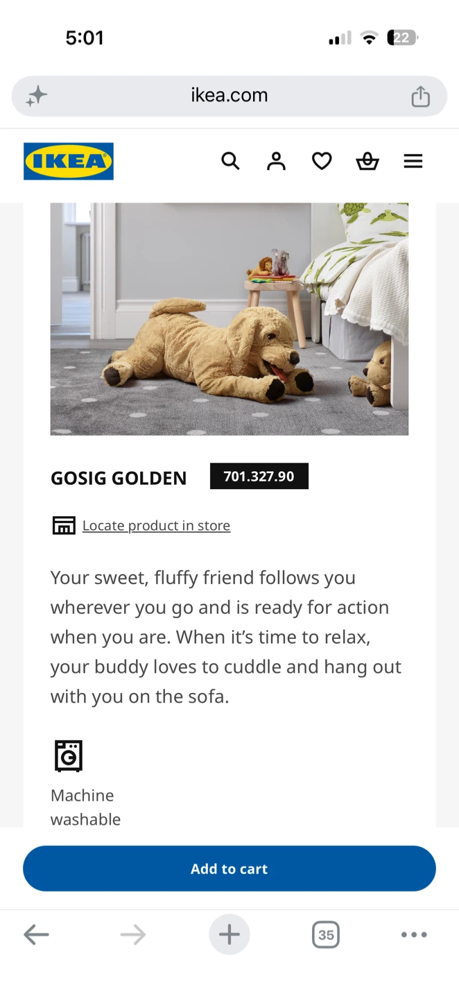 IKEA GOSIG GOLDEN Soft Toy Dog - photo 4