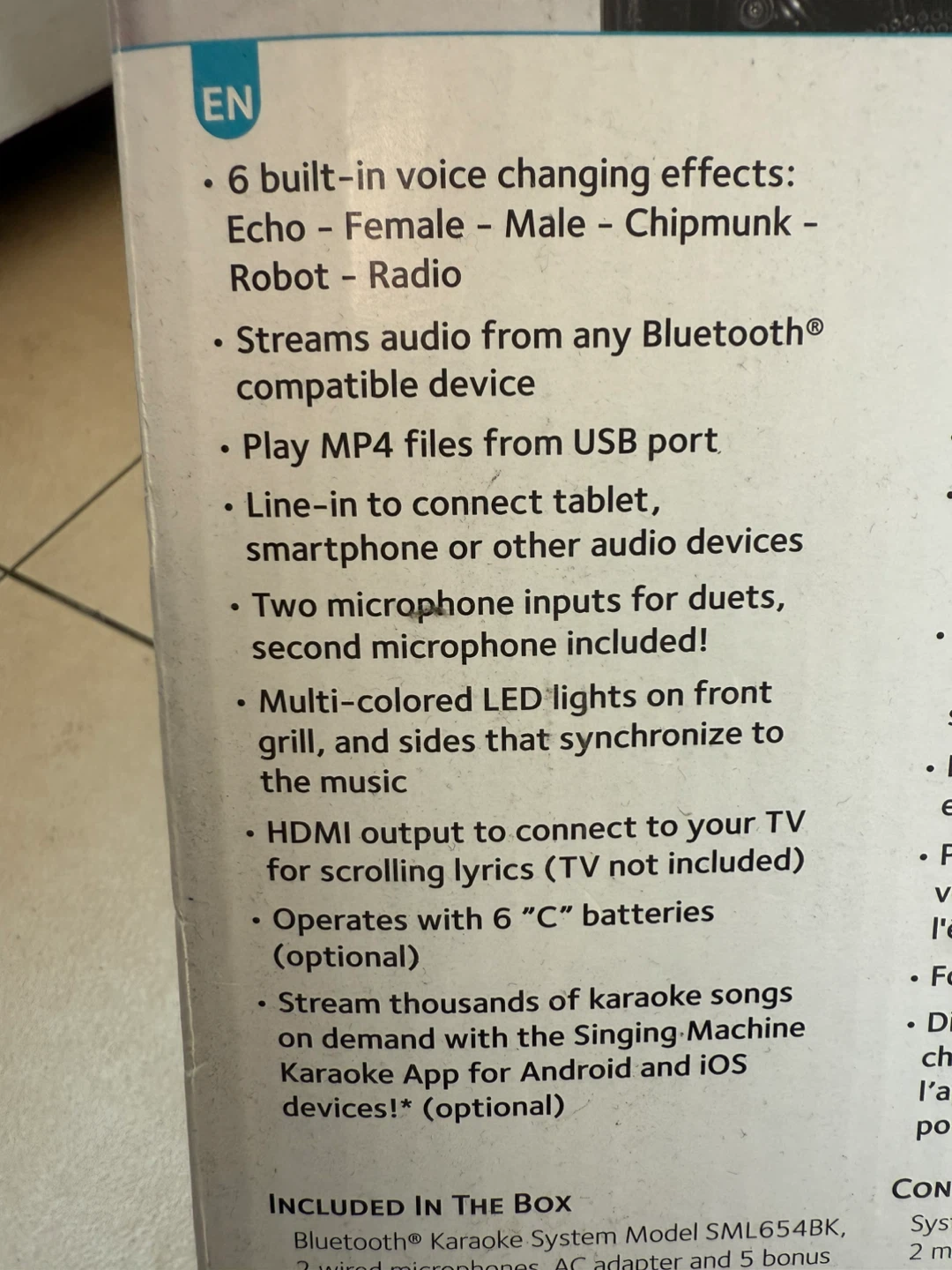 Singing Machine Karaoke System SML654BK - photo 5