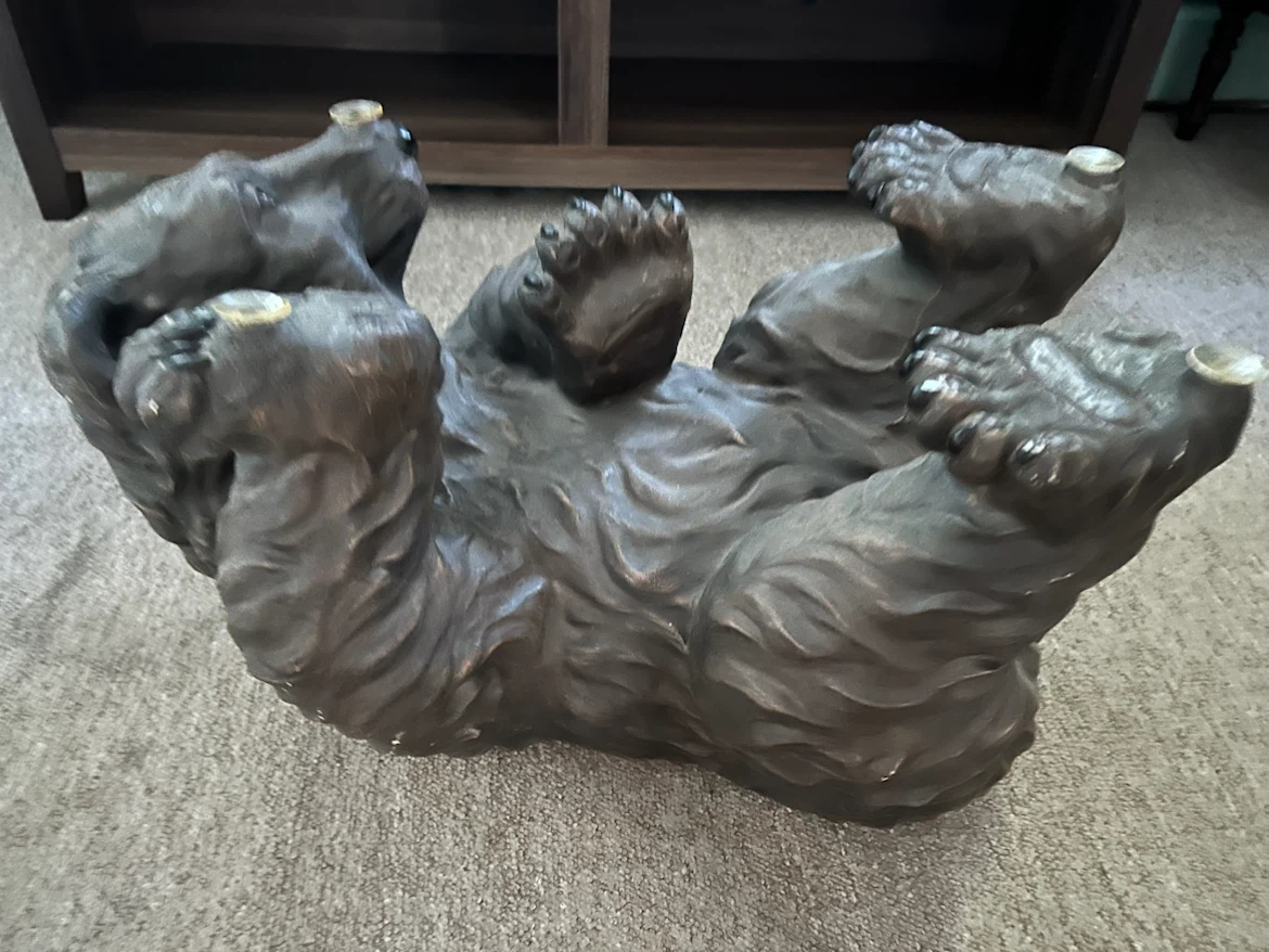 Bear Side Table with Glass Top