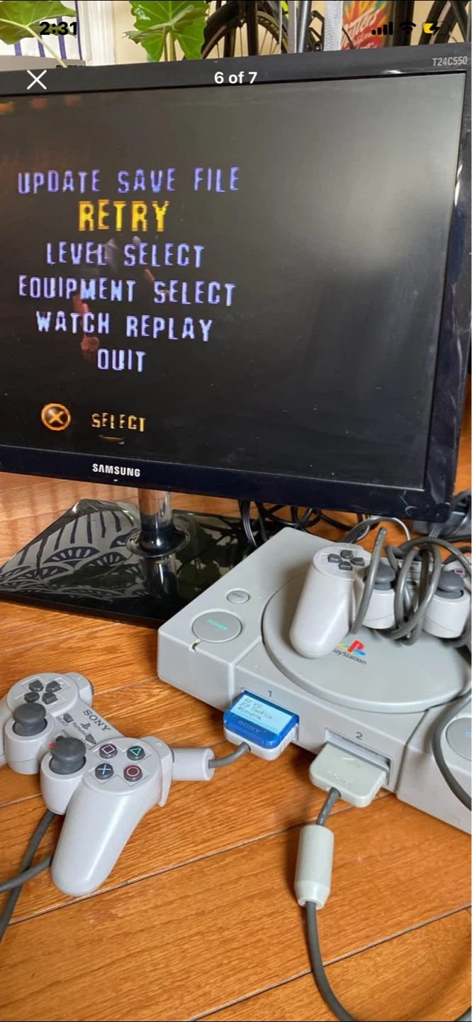 Sony PlayStation 1 Console with Controllers and Memory Card
