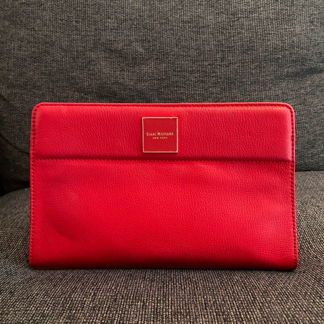 Isaac Mizrahi Red Leather Clutch Purse Bag - photo 2