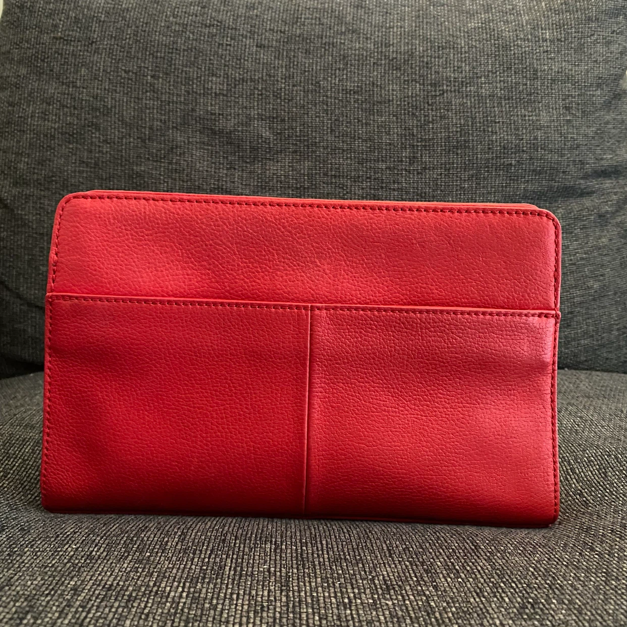 Isaac Mizrahi Red Leather Clutch Purse Bag - photo 3
