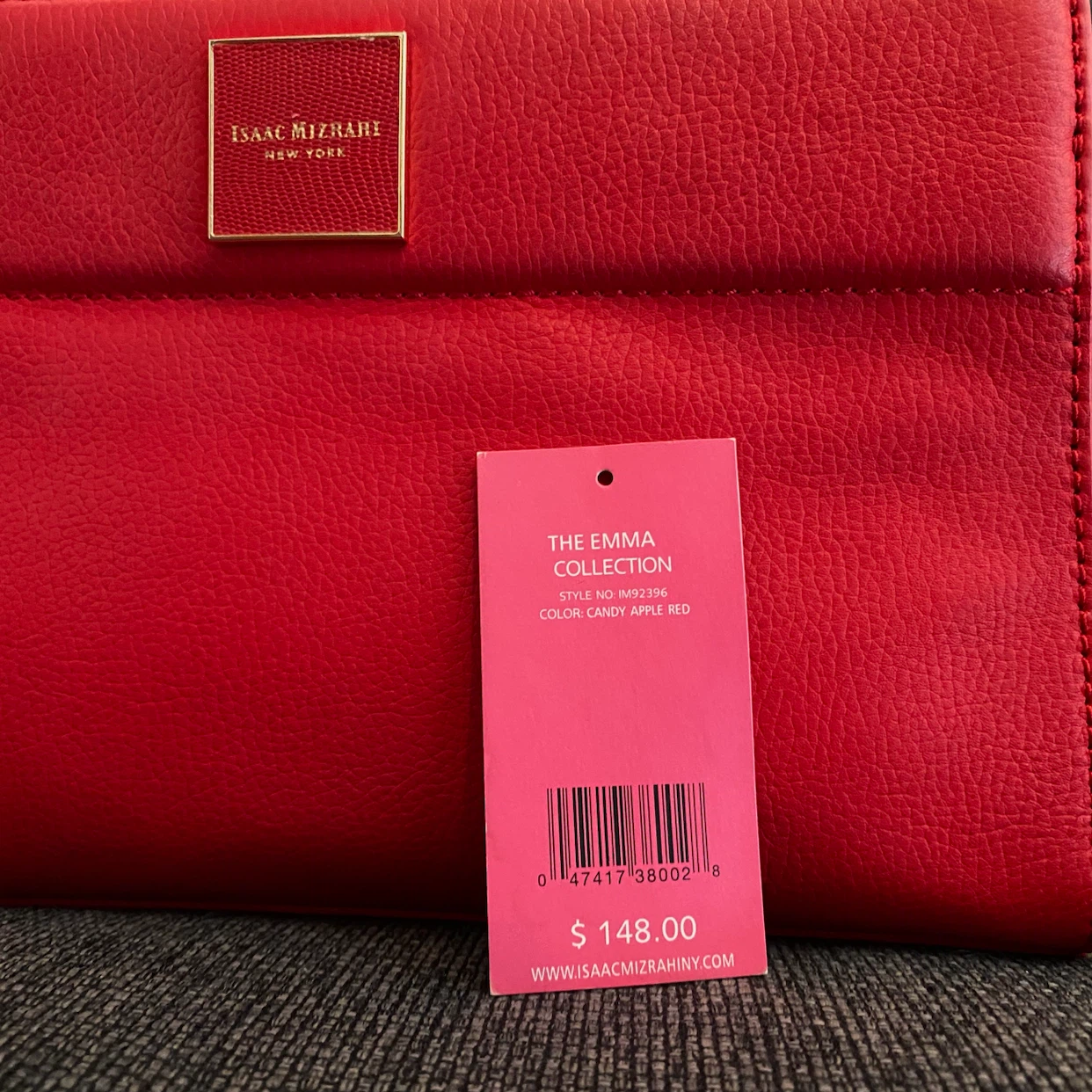 Isaac Mizrahi Red Leather Clutch Purse Bag - photo 4