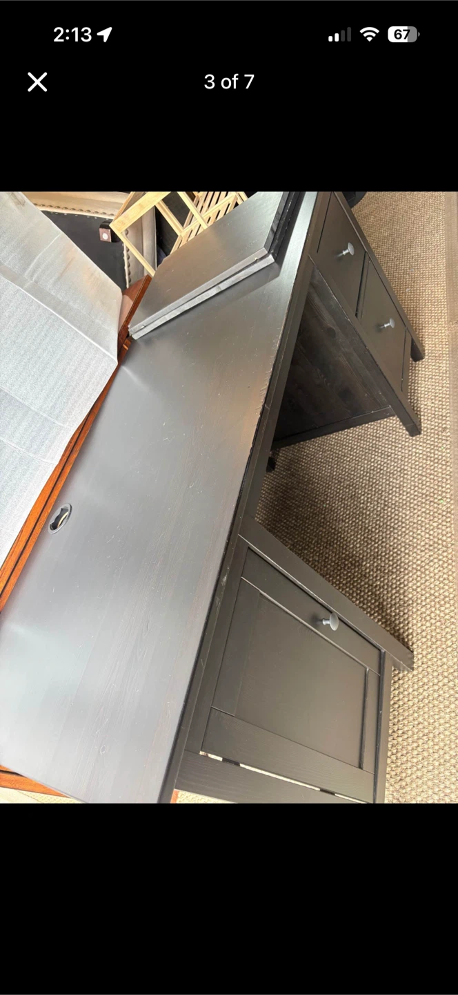 Black Desk with Drawers