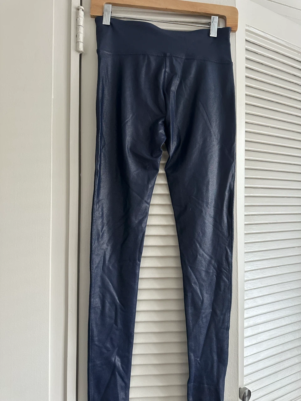 Navy Faux Leather Leggings Size S - photo 2