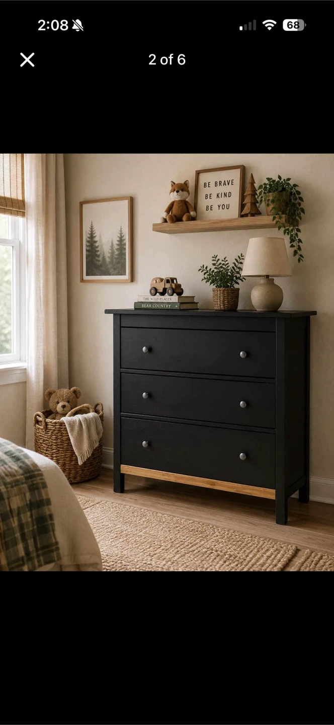 Black 3-Drawer Dresser