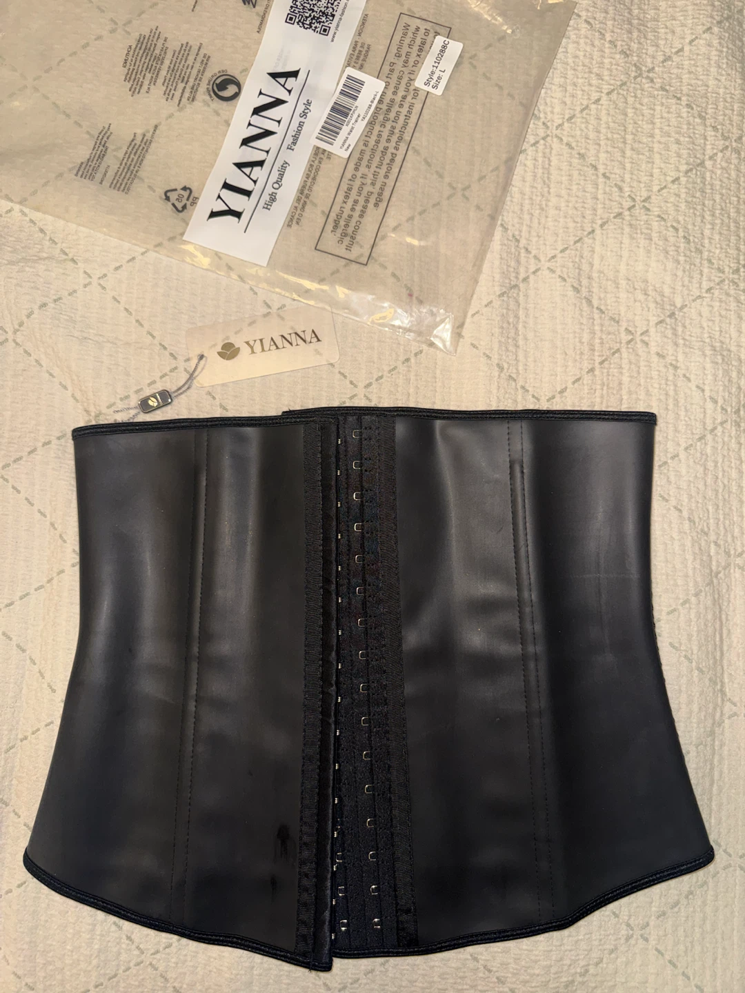 YIANNA Black Waist Trainer Corset - Size L