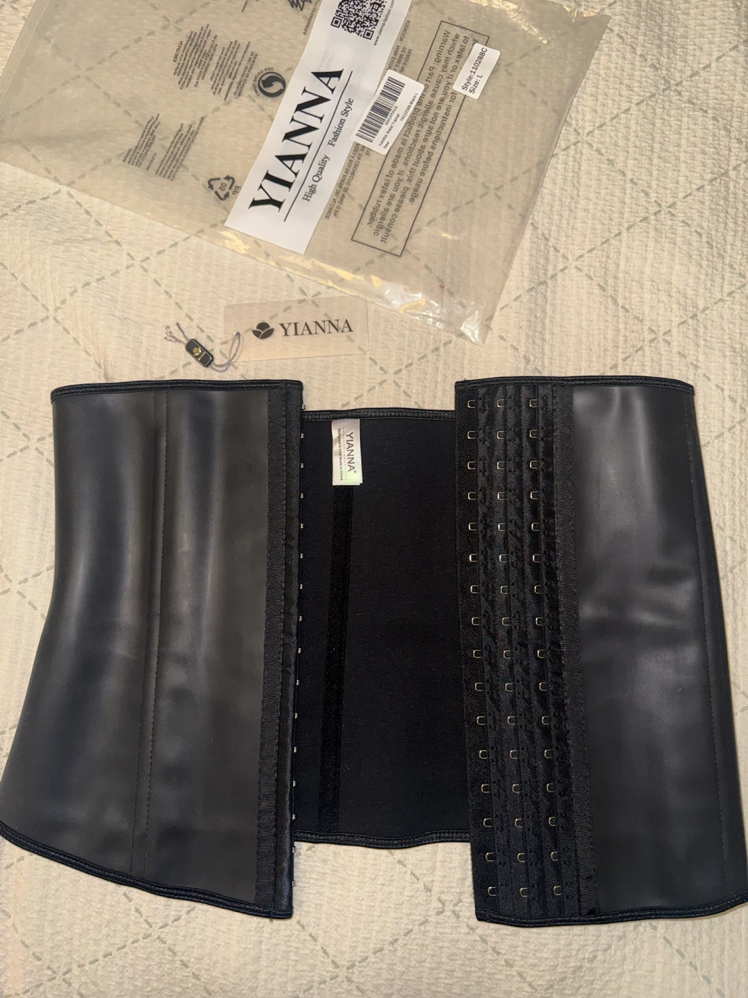 YIANNA Black Waist Trainer Corset - Size L - photo 4
