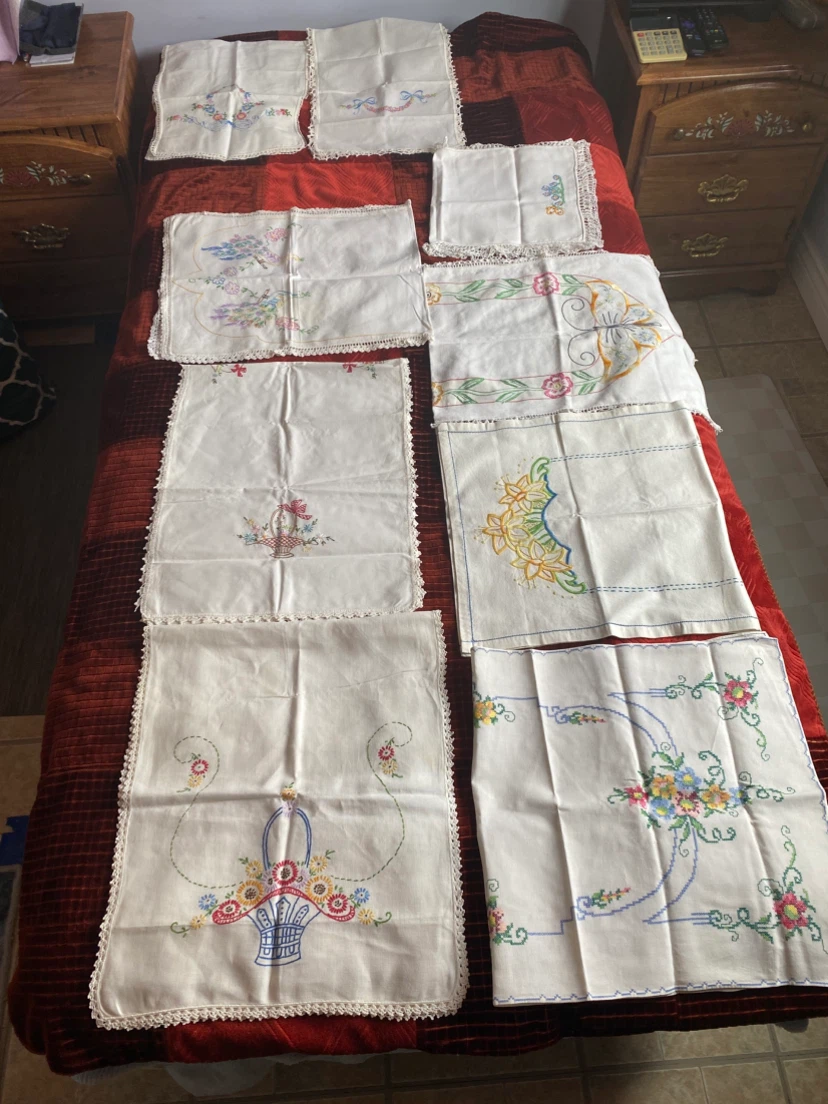 Hand-Embroidered Linens Set