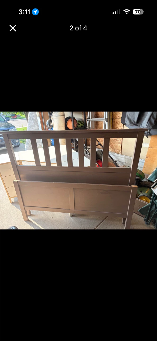 IKEA HEMNES Bed Frame - Brown Stain - Full Size - photo 3