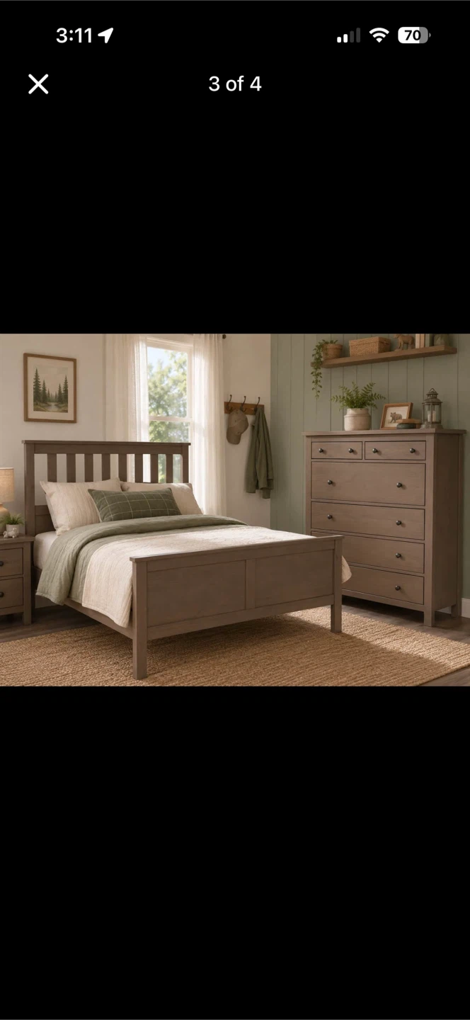 IKEA HEMNES Bed Frame - Brown Stain - Full Size - photo 4