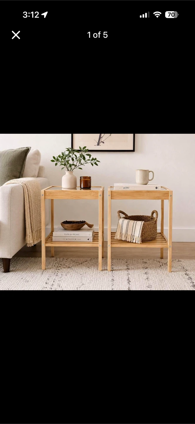 Bamboo Side Table x2
