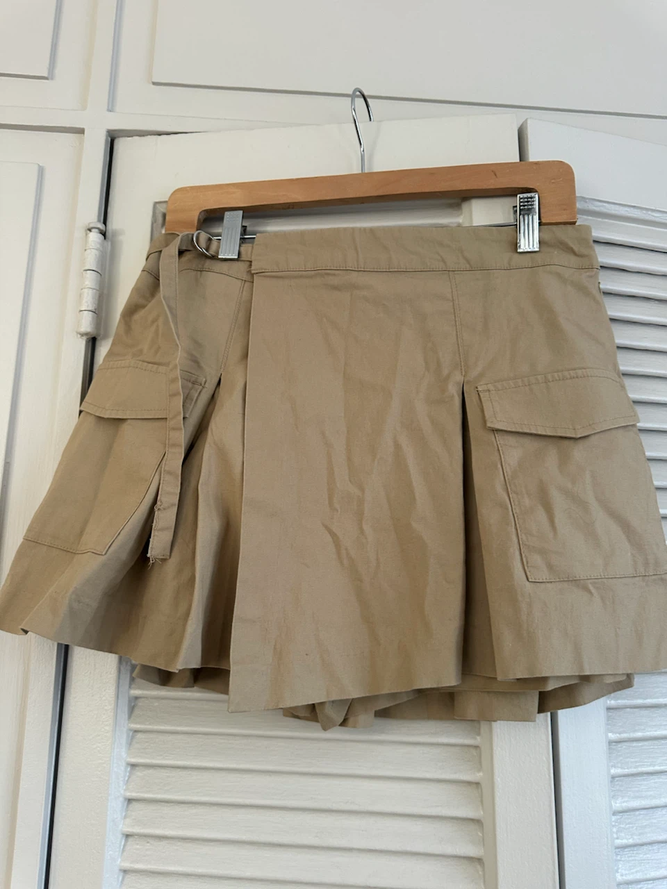 ZARA Tan Cargo Pleated Skirt with built in Shorts L - photo 2