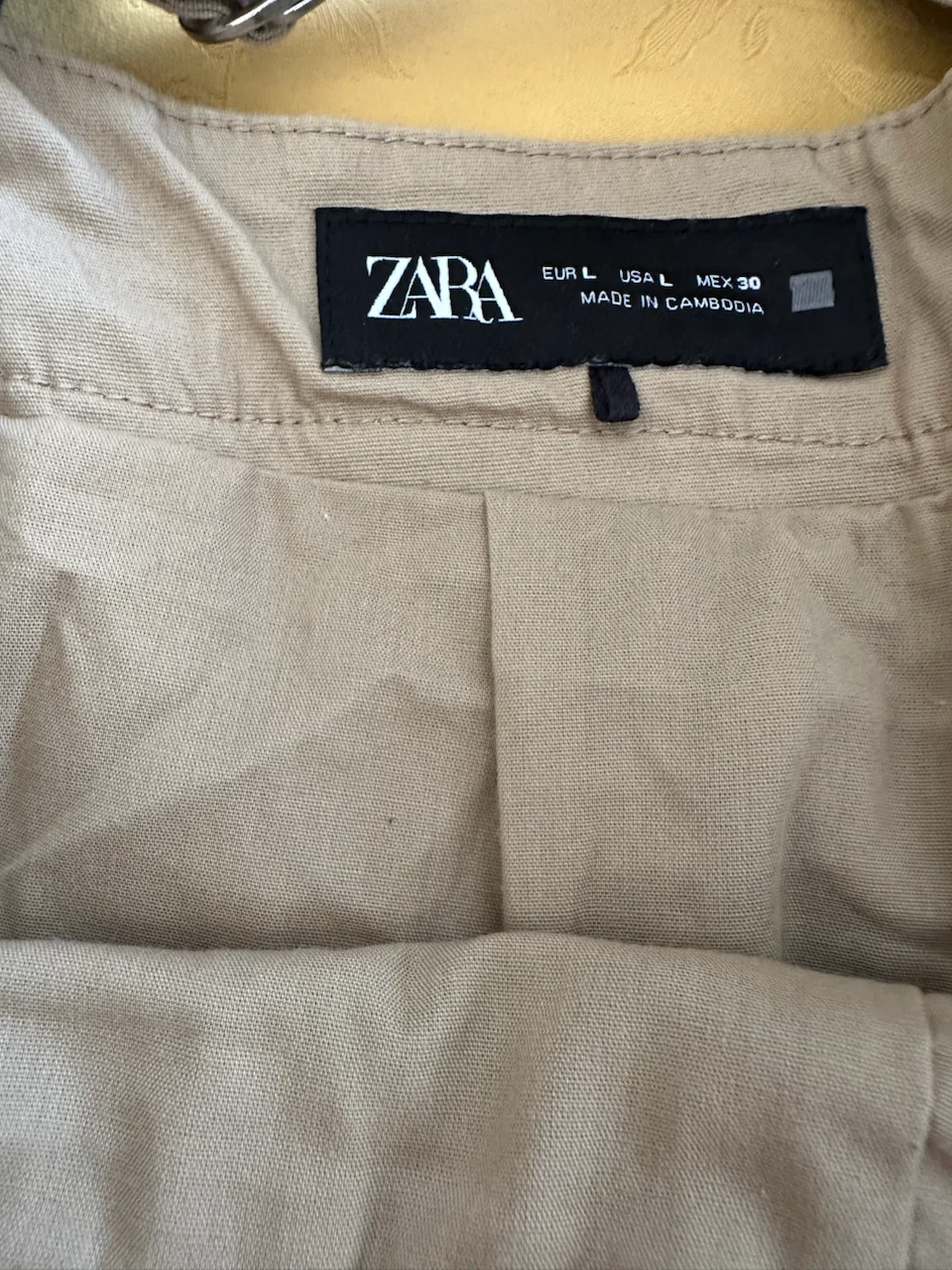 ZARA Tan Cargo Pleated Skirt with built in Shorts L - photo 5