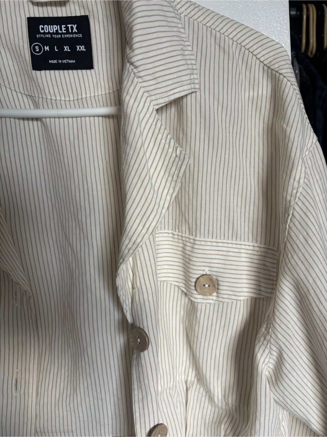Japan style Striped Button-Up Shirt - photo 2