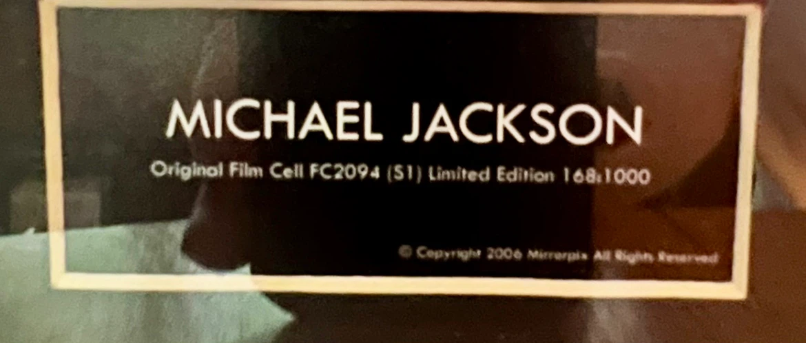 Michael Jackson Film Cells. Limited Edition #168:1000!!! - photo 3
