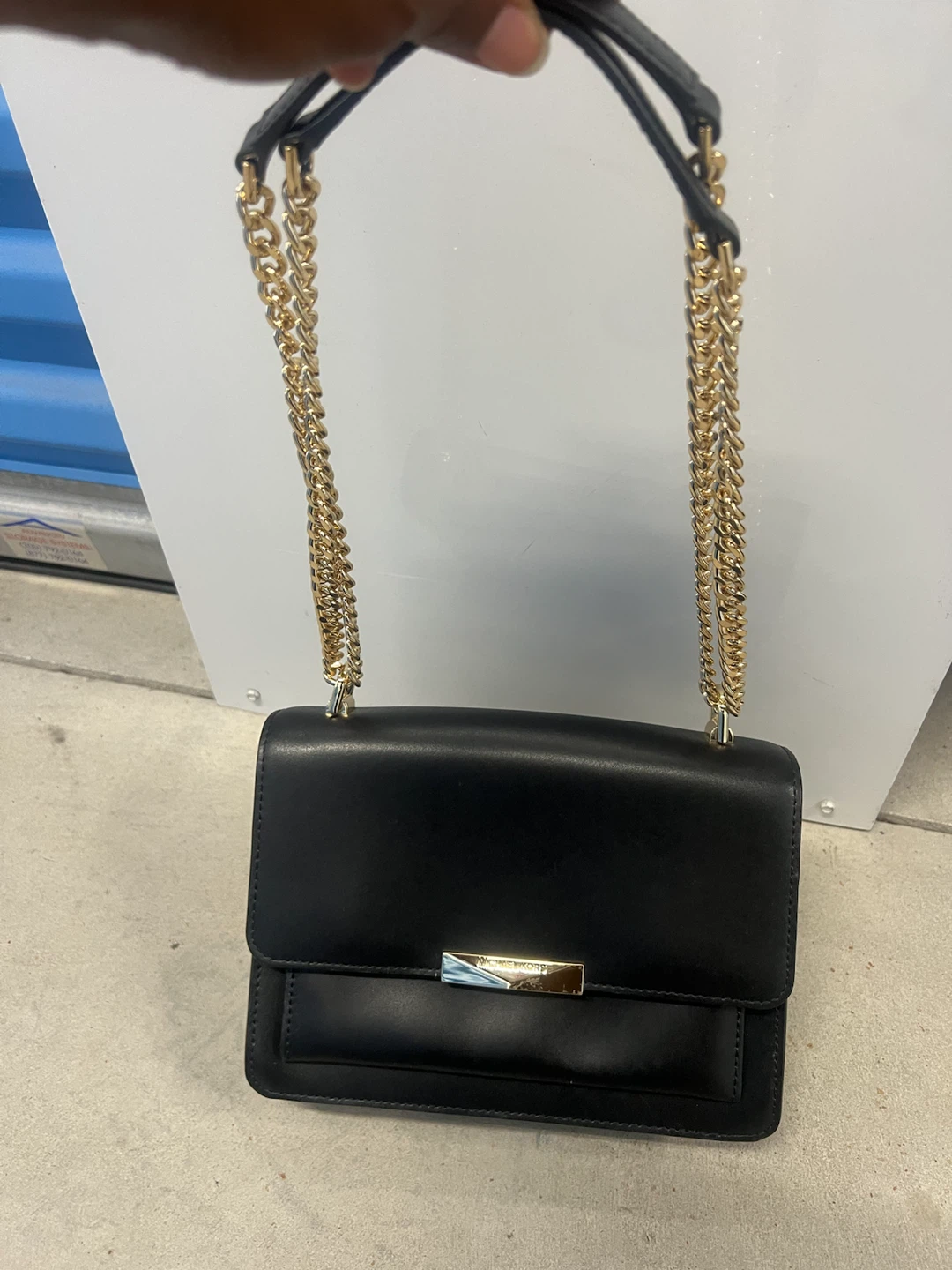 Michael Kors Black Leather Chain Shoulder Bag