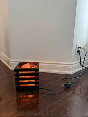 Himalayan Salt Lamp in Wooden Crate