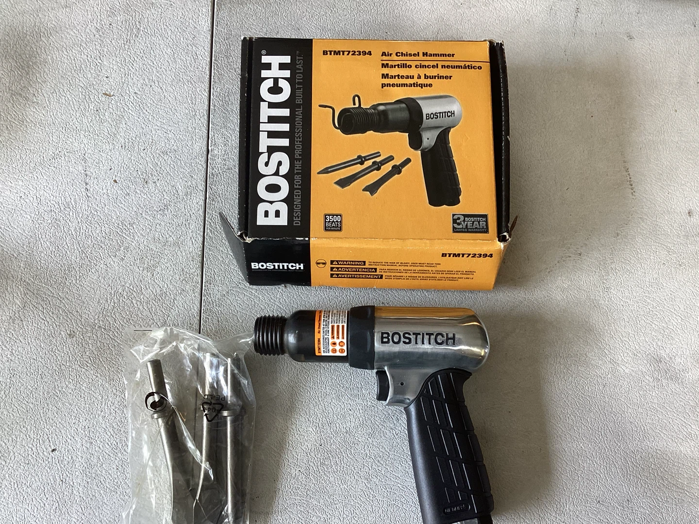 BOSTITCH BTMT72394 Air Chisel Hammer Set - photo 2