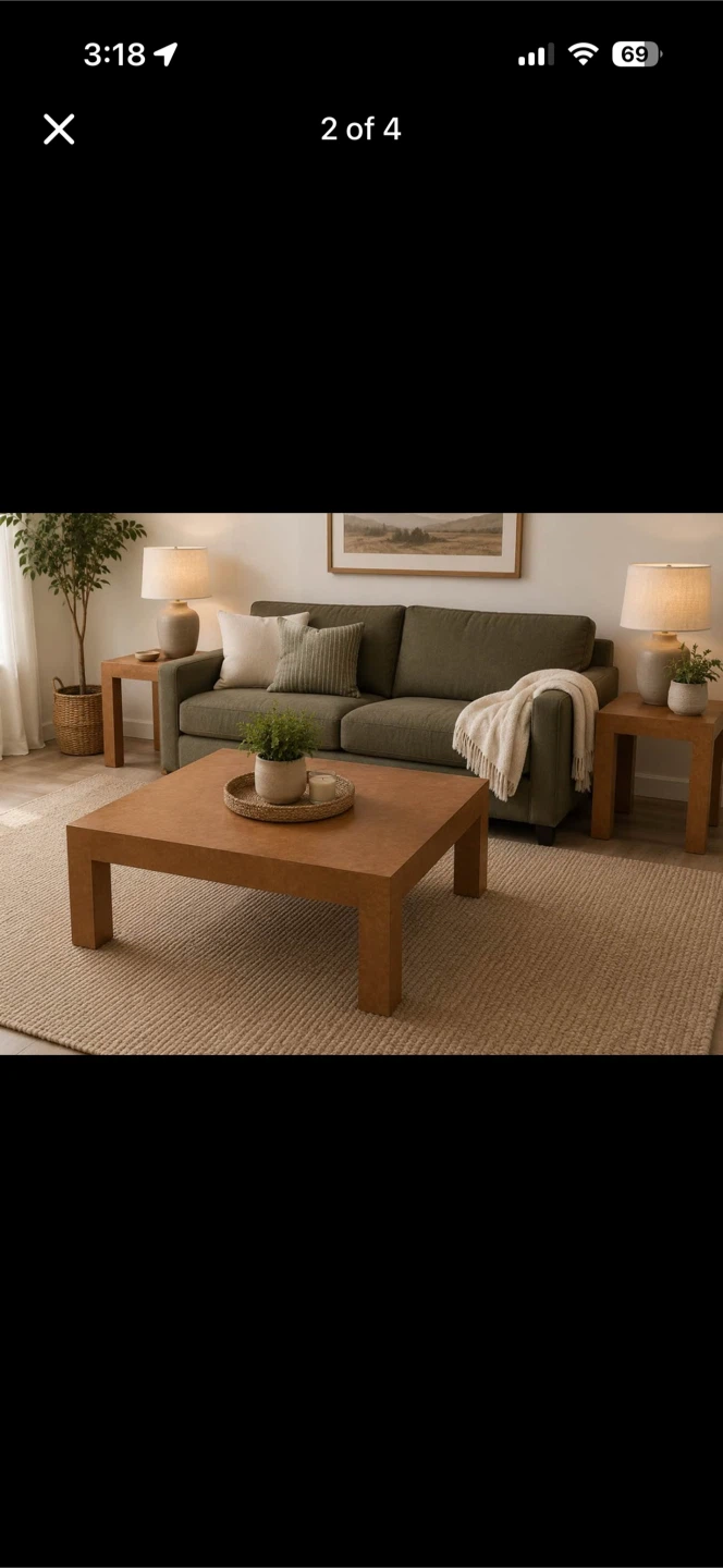 Square Coffee Table and Side Tables Set