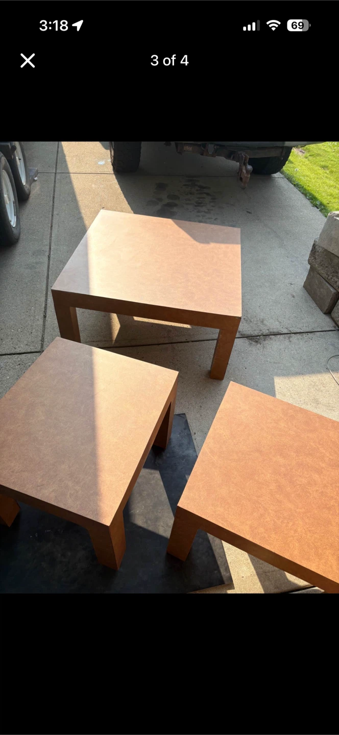 Square Coffee Table and Side Tables Set - photo 3