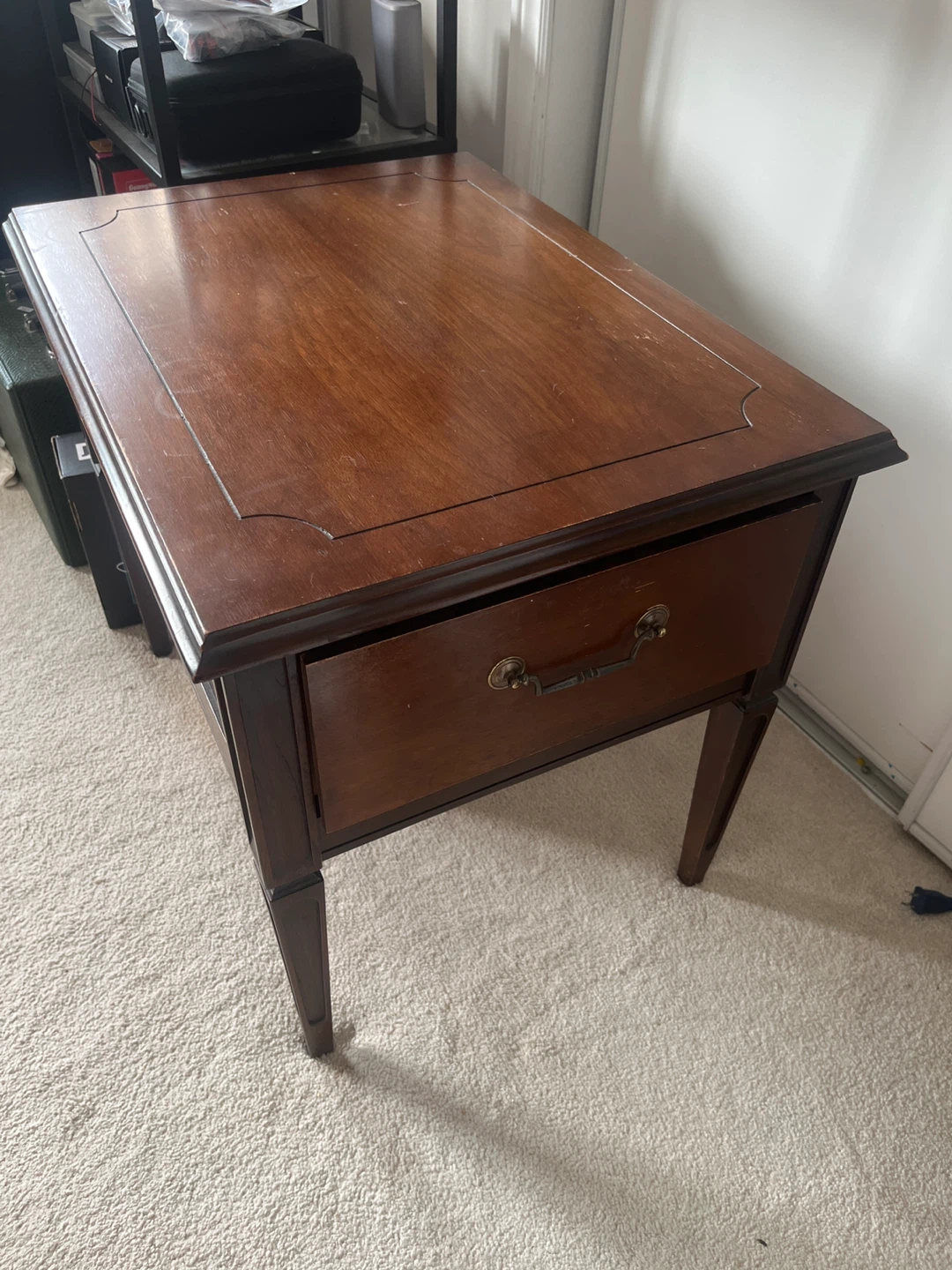 Wooden Side Table with Drawer
