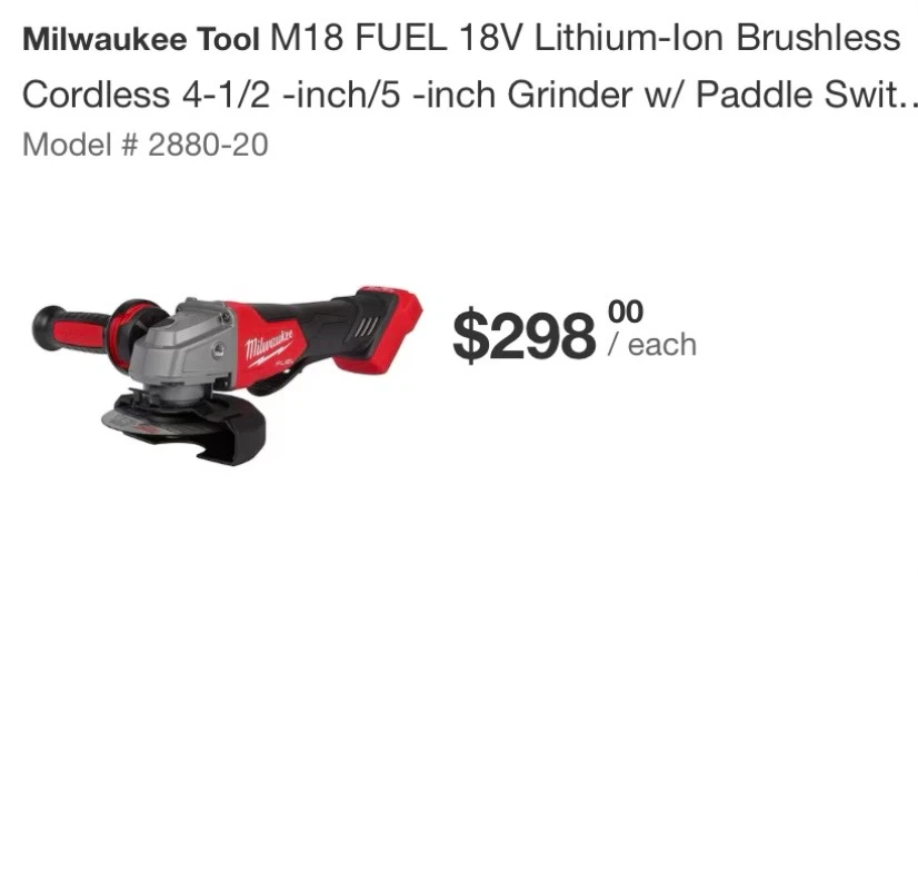 Milwaukee M18 FUEL 4-1/2" / 5" Cordless Grinder w/ Paddle Switch