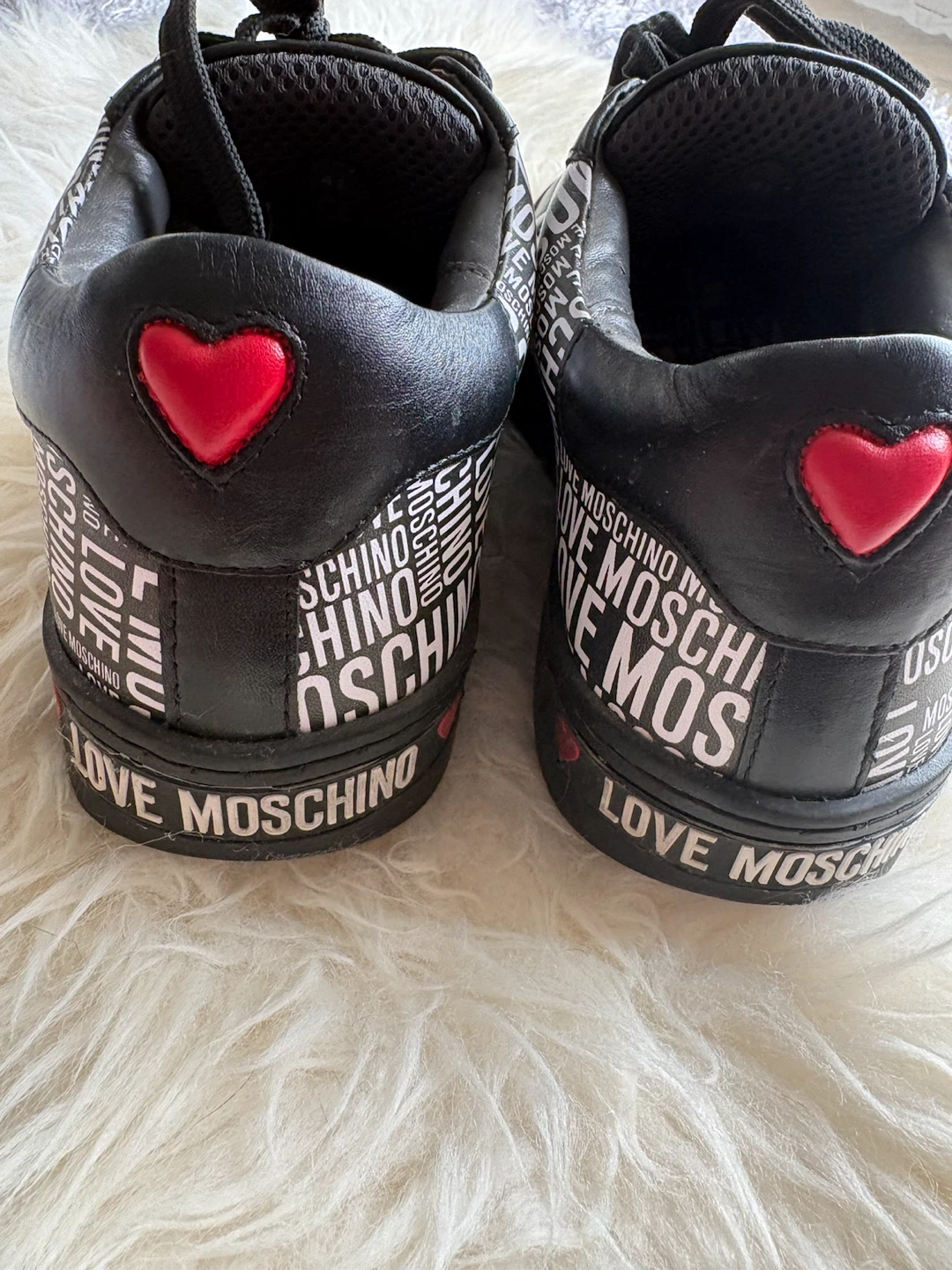 Love Moschino Black Sneakers with Red Hearts - photo 3