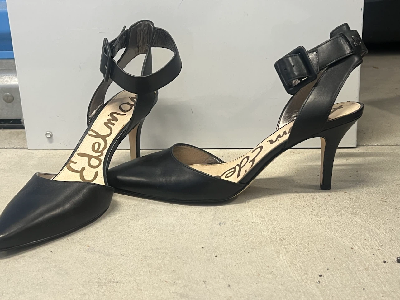 Sam Edelman Black Leather Heels with Ankle Strap - photo 2