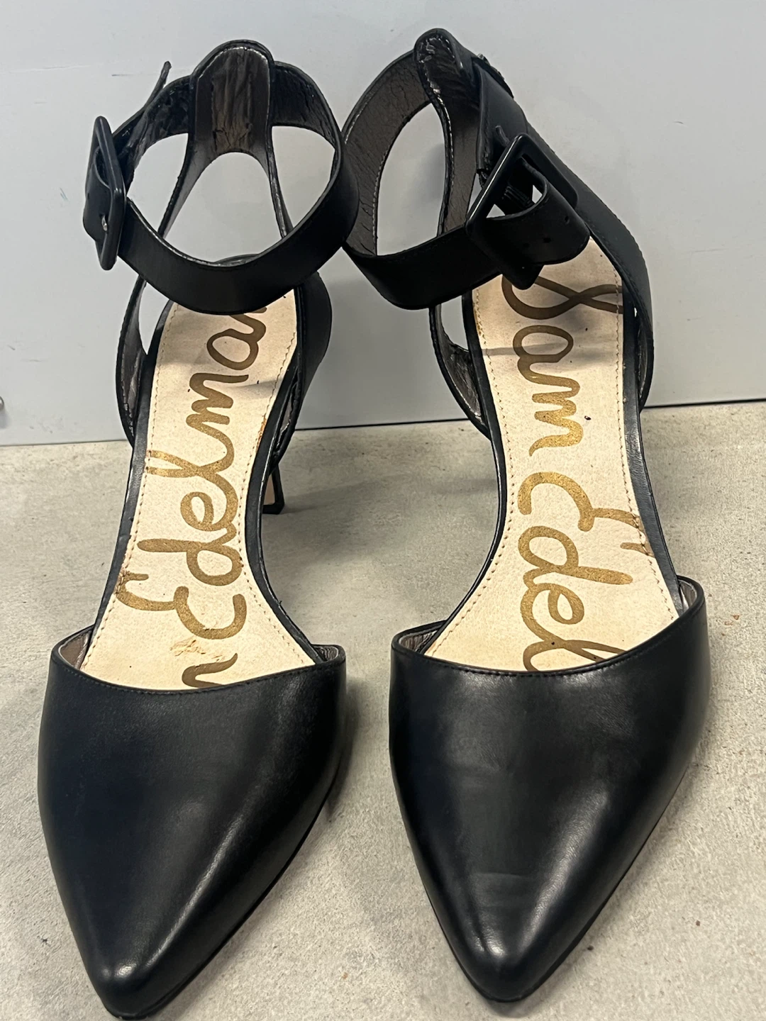 Sam Edelman Black Leather Heels with Ankle Strap - photo 3
