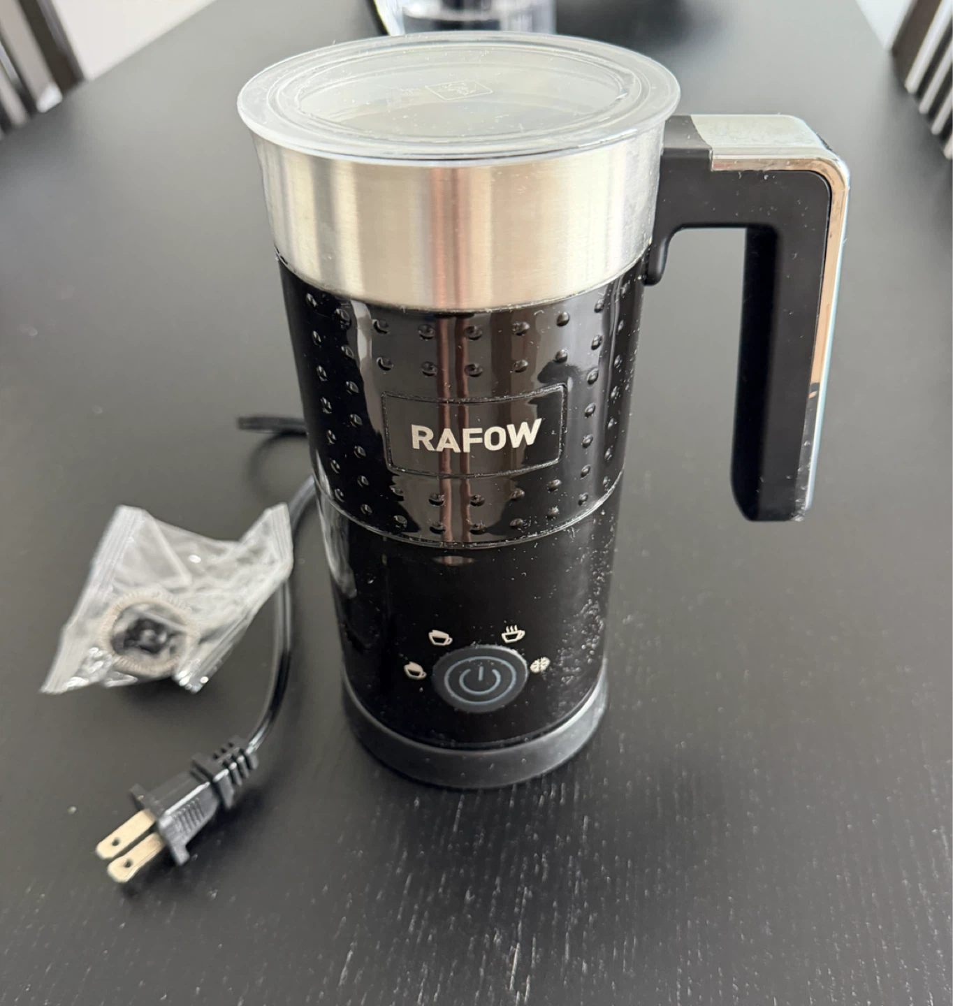 RAFLOW Milk Frother Electric Black