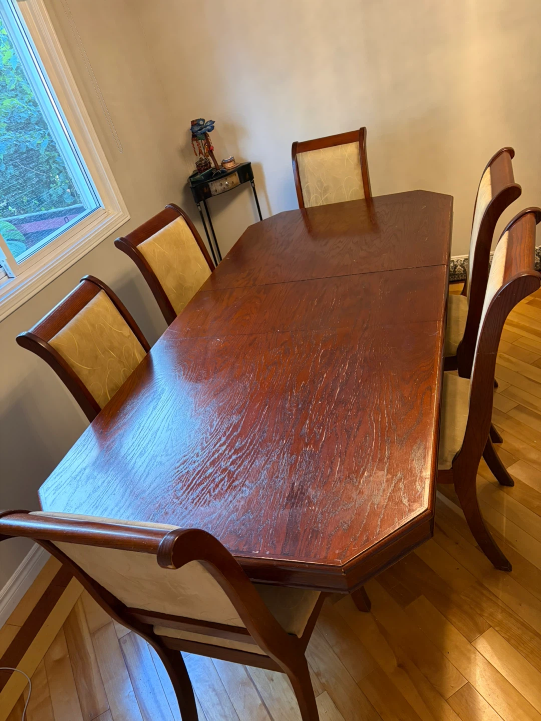 Dining set, Cherry red rectangular table with 6 chairs - photo 5