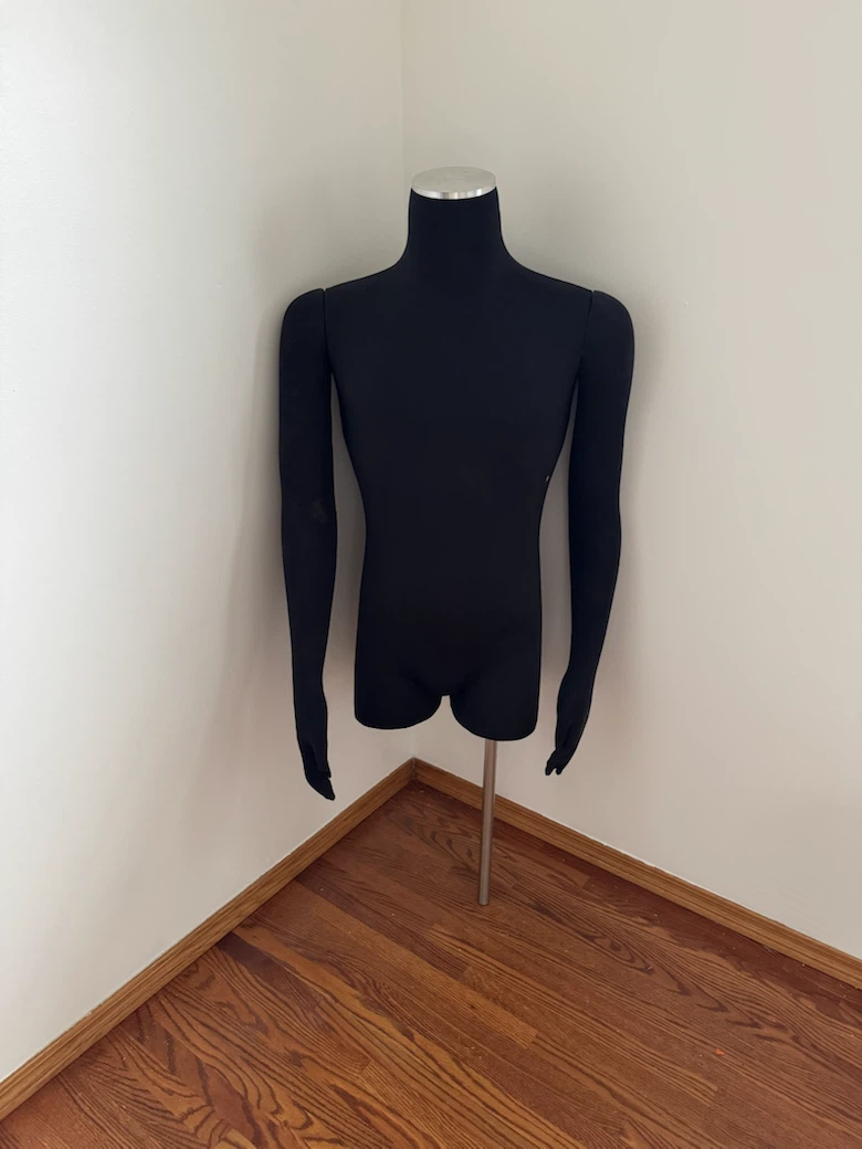Black Male Mannequin Torso with Removable Arms - No Stand
