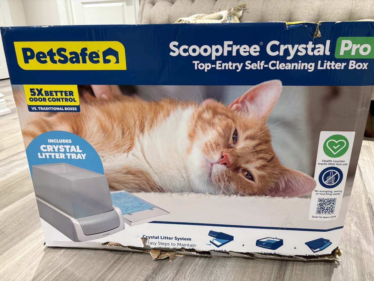 PetSafe ScoopFree Crystal Pro Top-Entry Self-Cleaning Litter Box