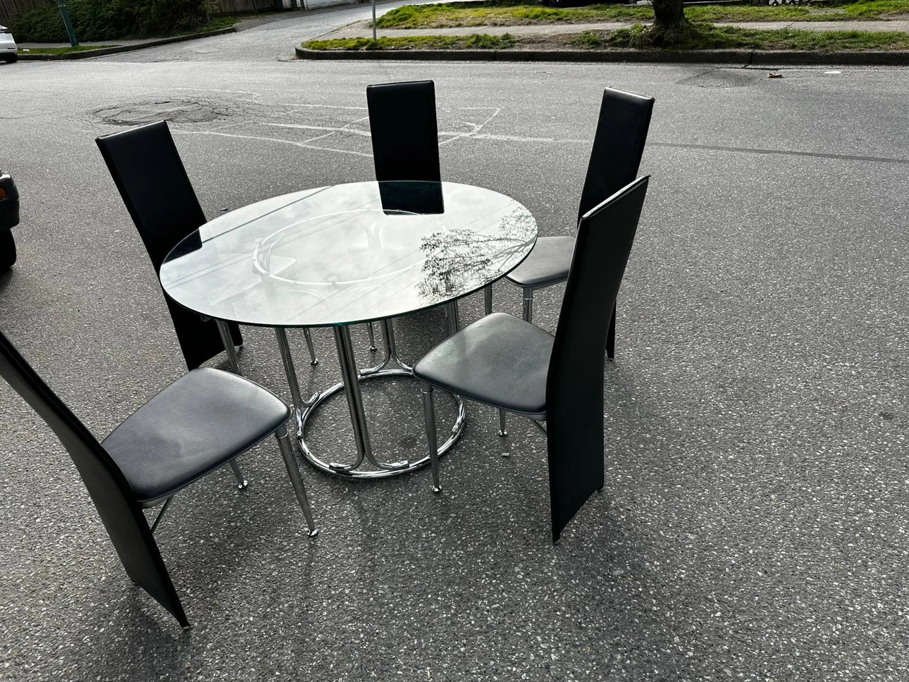 Glass Dining Table and 4 Chairs Set - photo 3