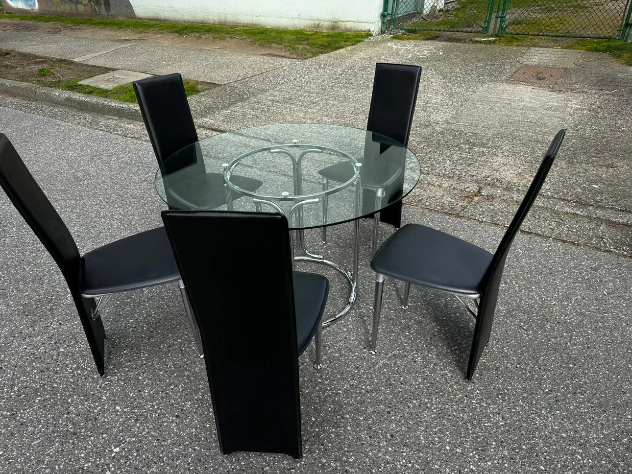 Glass Dining Table and 4 Chairs Set - photo 4