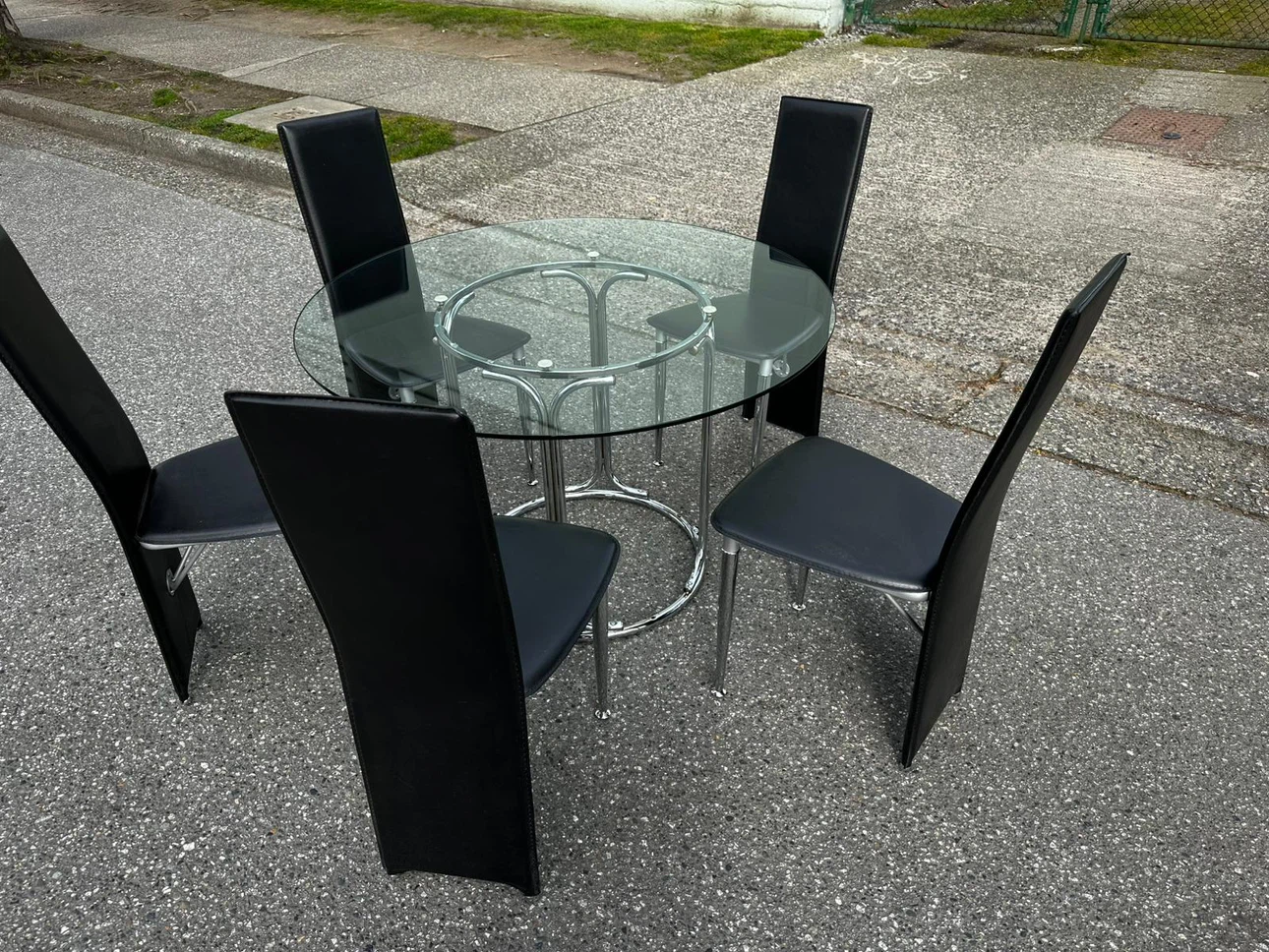 Glass Dining Table and 4 Chairs Set - photo 5