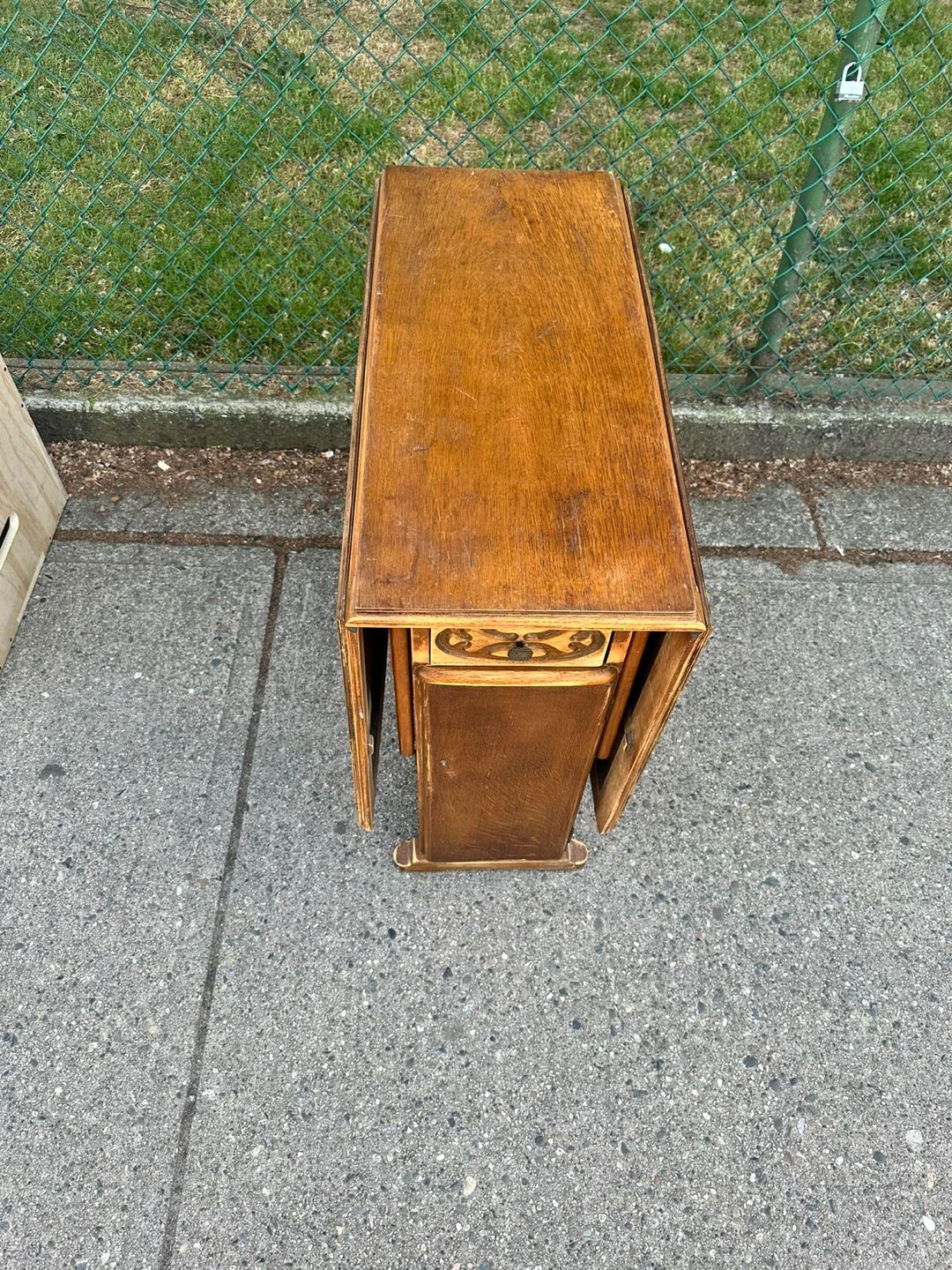 Antique Drop Leaf Table with Drawer - photo 4