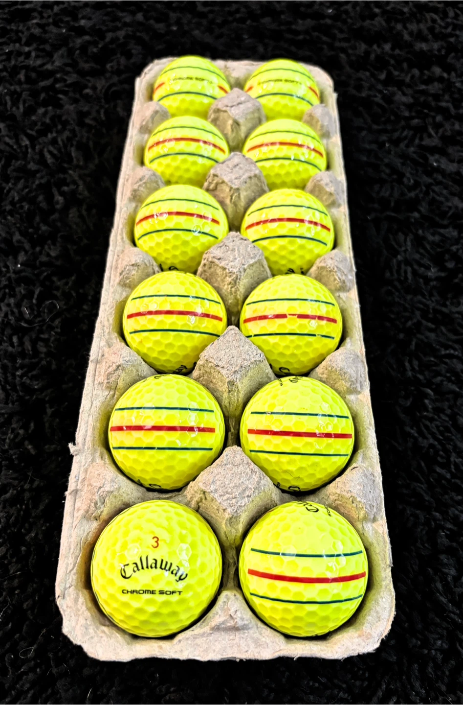12 Callaway Chrome Soft Yellow Triple Track Golf Balls