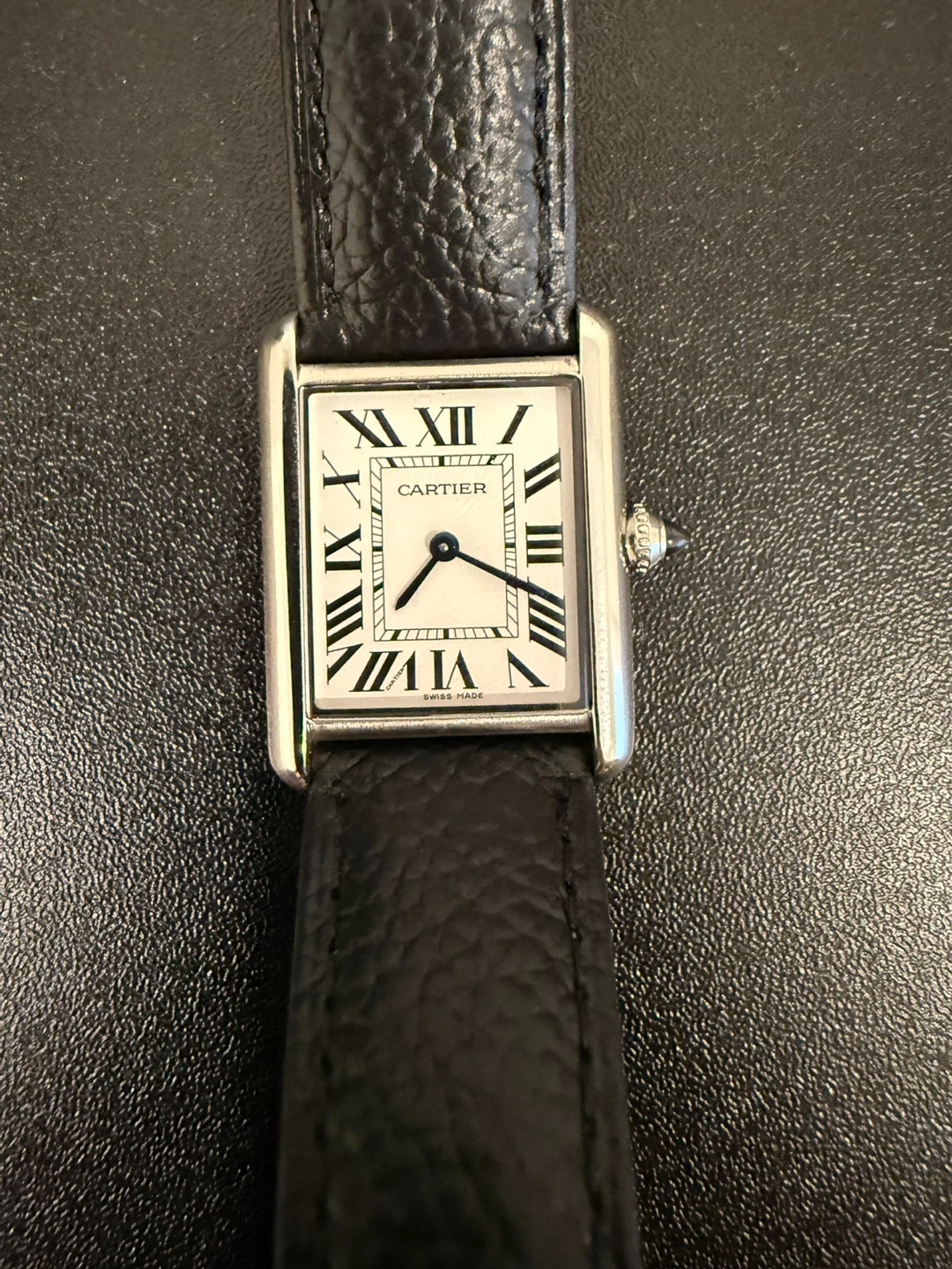 Cartier Tank must Quartz Watch with Black Leather Strap - photo 2