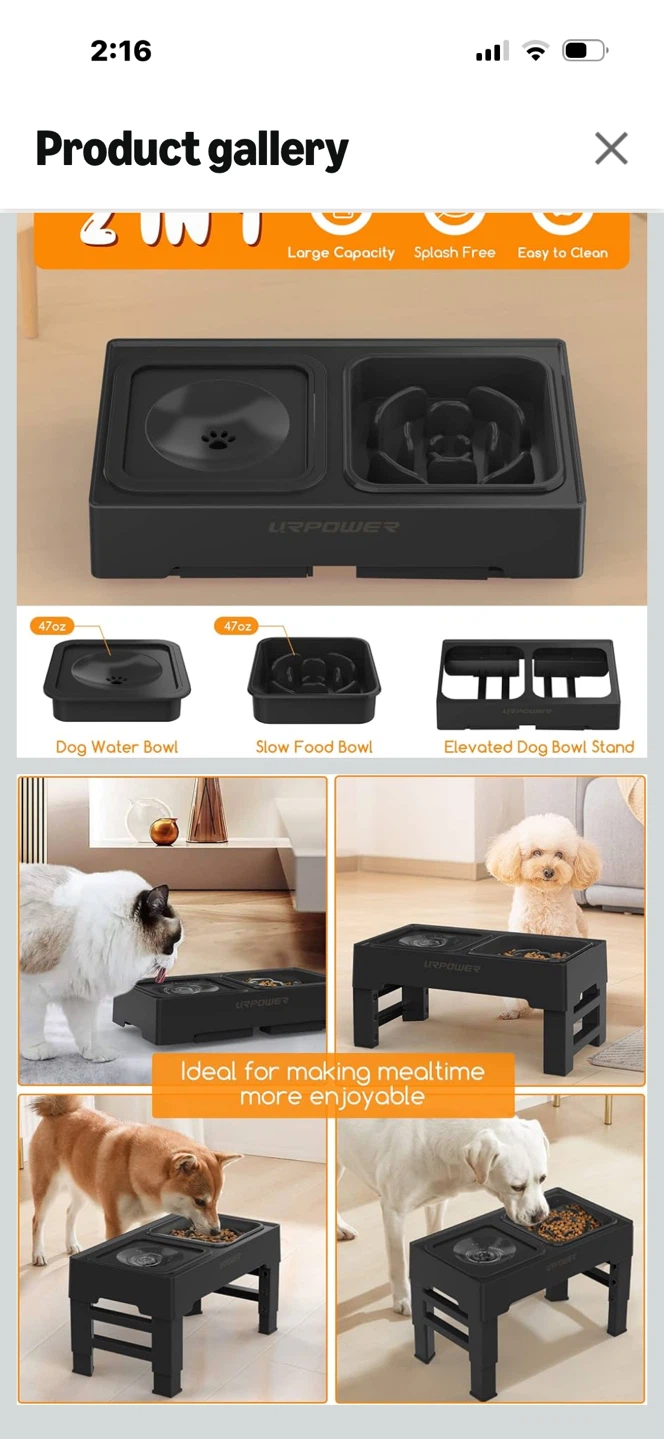 URPOWER Elevated Dog Food and Water Bowl Stand - photo 2
