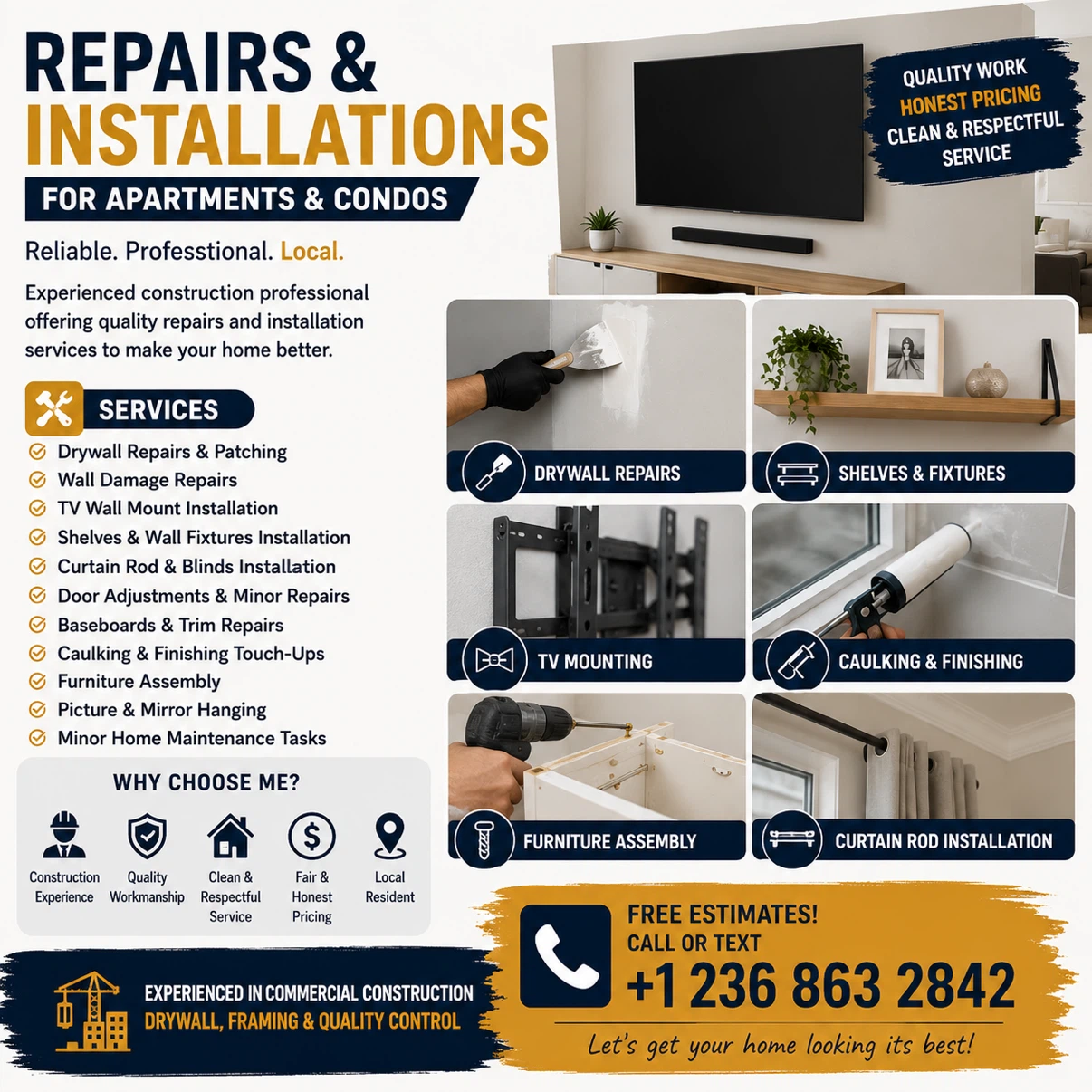 Repairs & Installations for Apartments & Condos