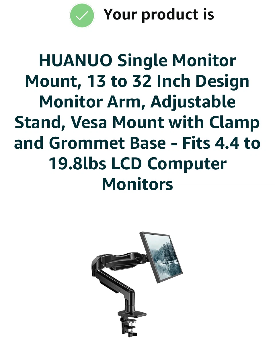 HUANUO Single Monitor Mount - photo 2