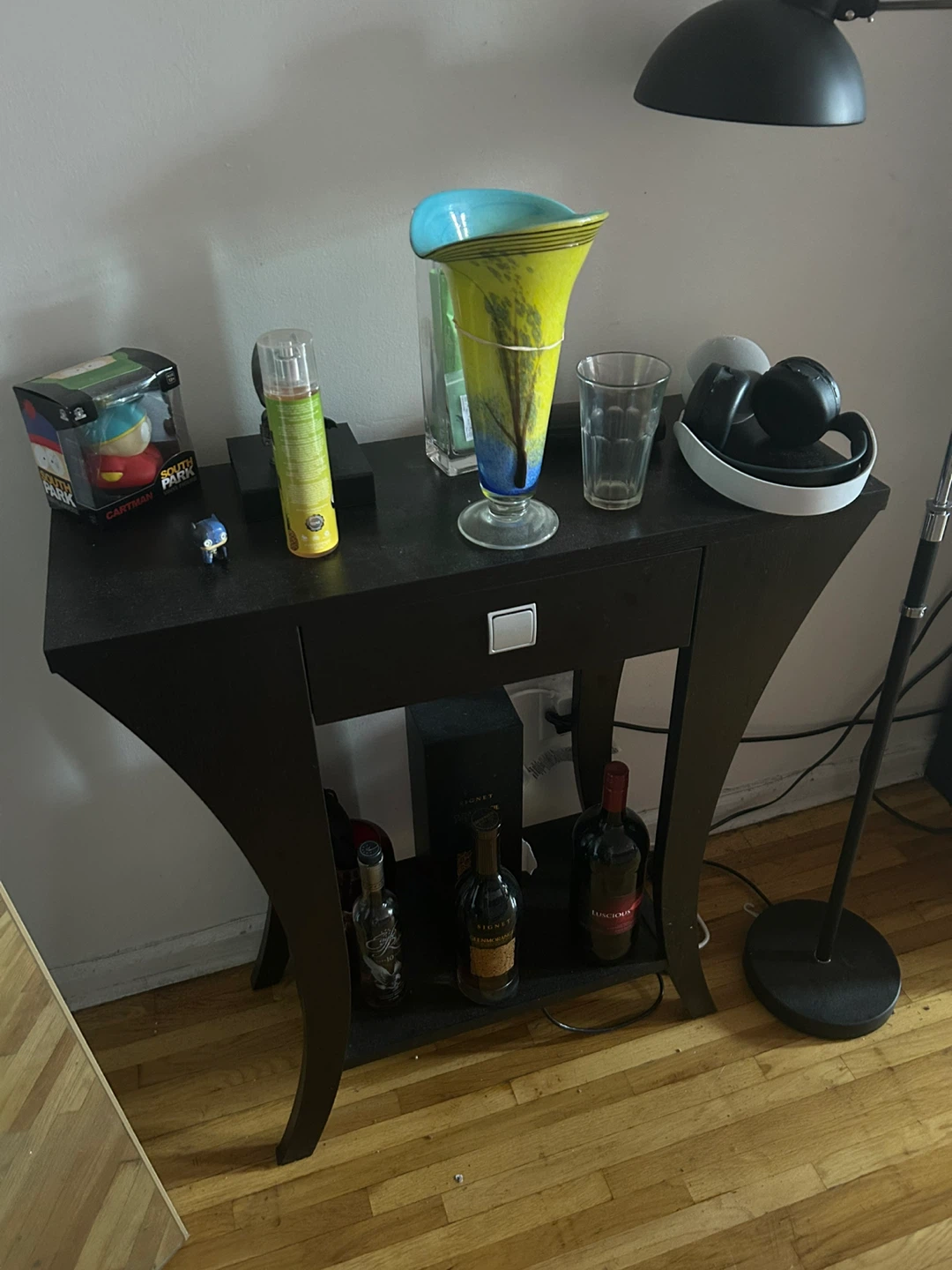 Black Console Table with Drawer