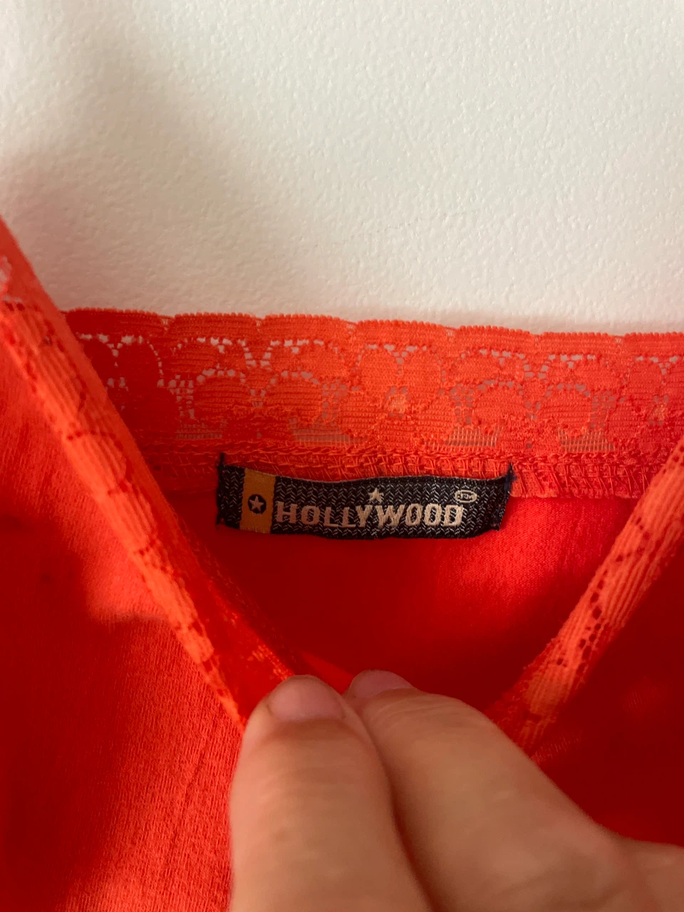 Size M-Hollywood Orange Lace Trim Camisole Top - photo 2