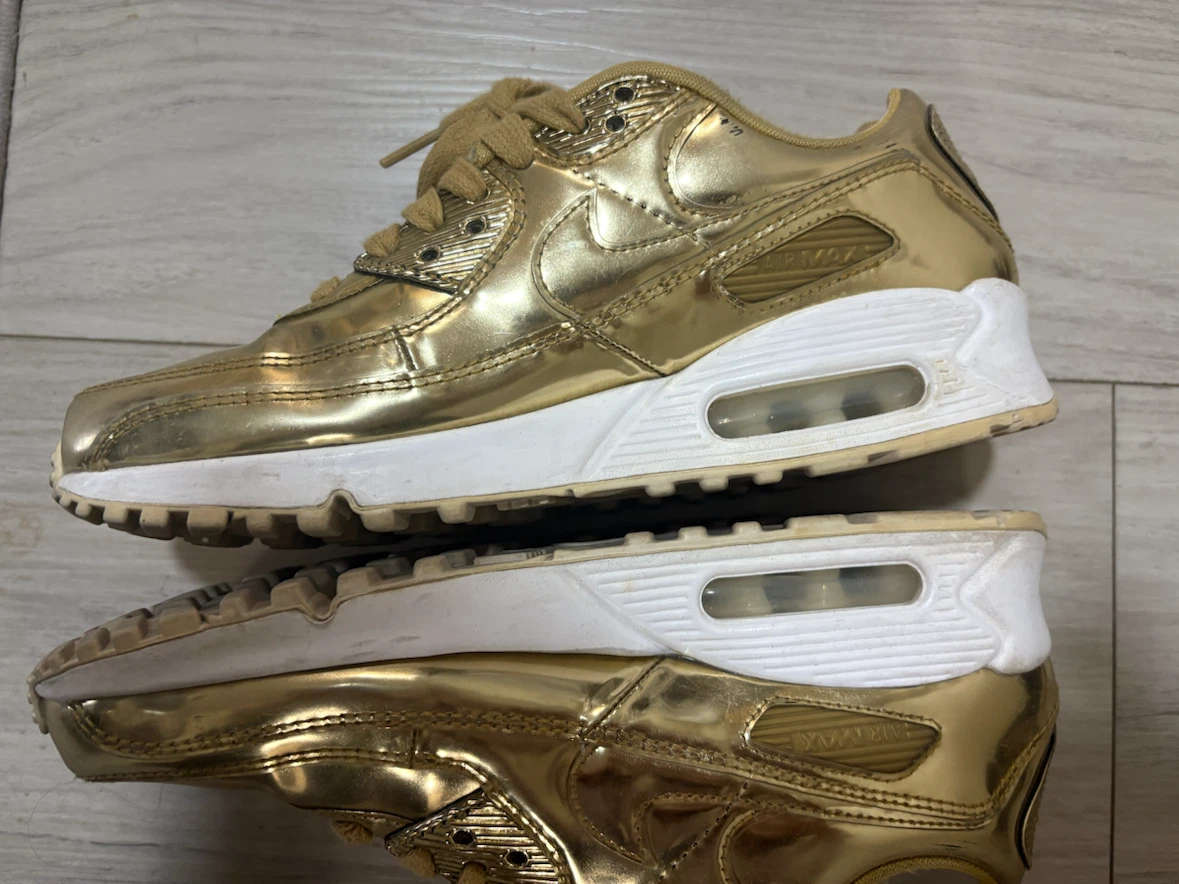 Nike Air Max 90 Gold Metallic Sneakers - photo 3