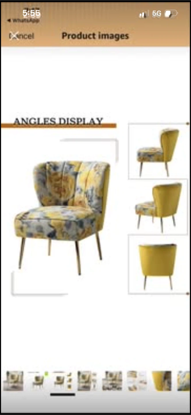 New Yellow Floral Accent Chair - photo 3