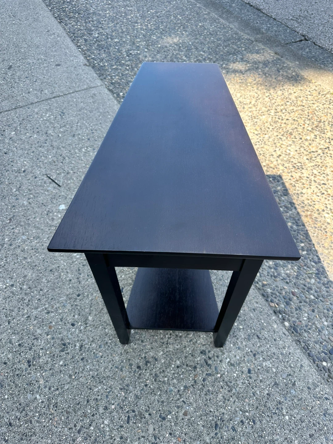 Black Console Table with Shelf - photo 4