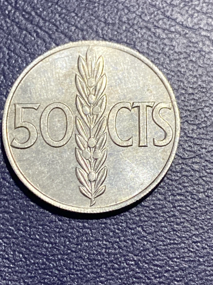 1966 Spanish 50 Cts Coin - photo 2