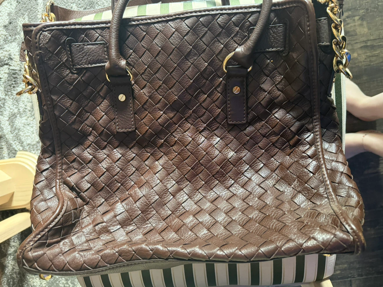 Michael Kors Brown Woven Leather Tote Bag - photo 4